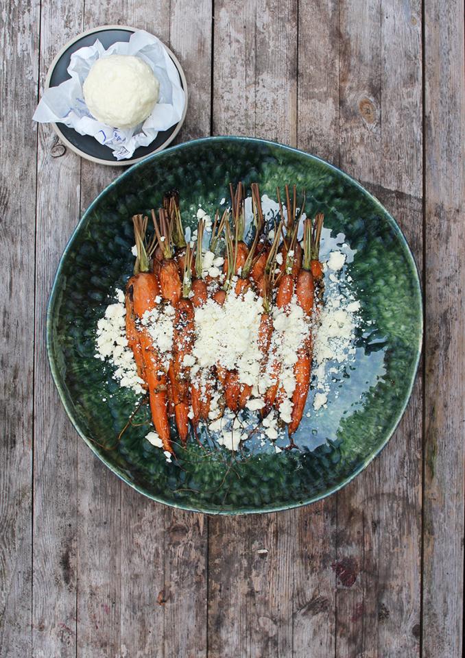 Carottes rôties à la boulette de fromage