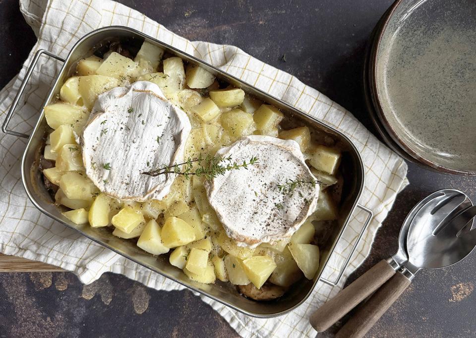 Gratin aux champignons - Croûte fleurie au four