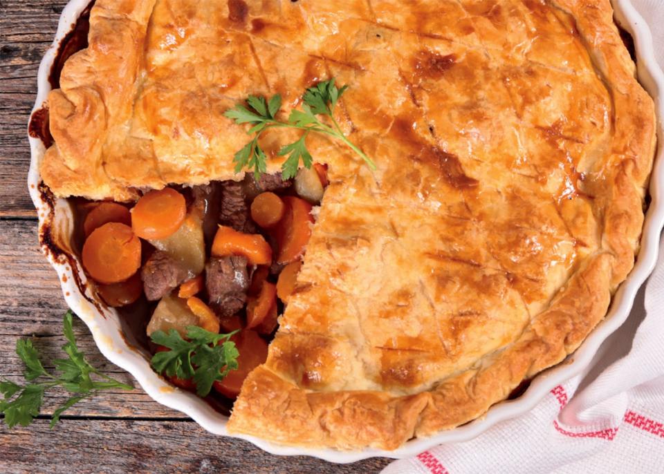 Tourte au boeuf et à la bière triple